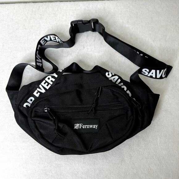Fernway Black Logo Fanny Pack Bag - Picture 1 of 5